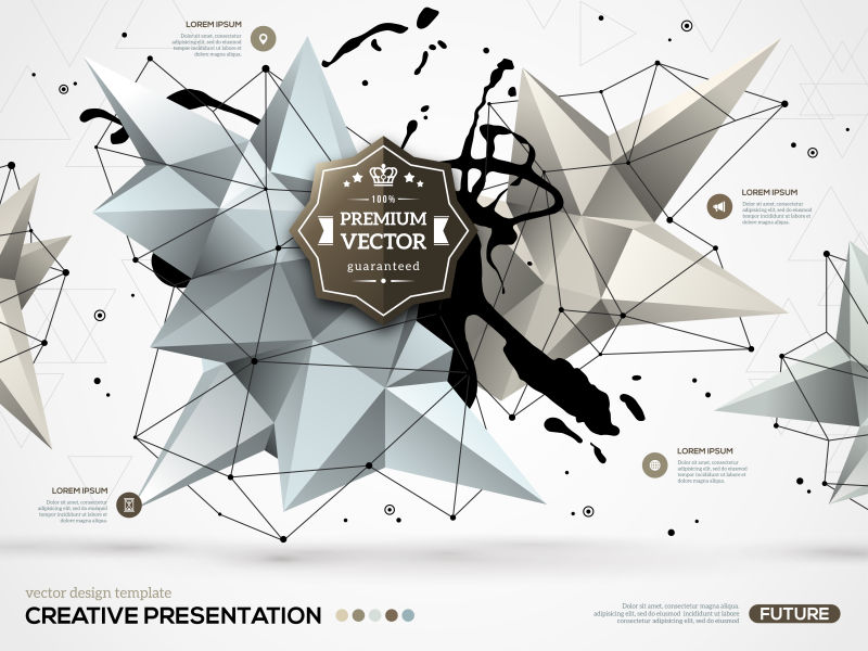 矢量抽象几何多边形和分子结构背景