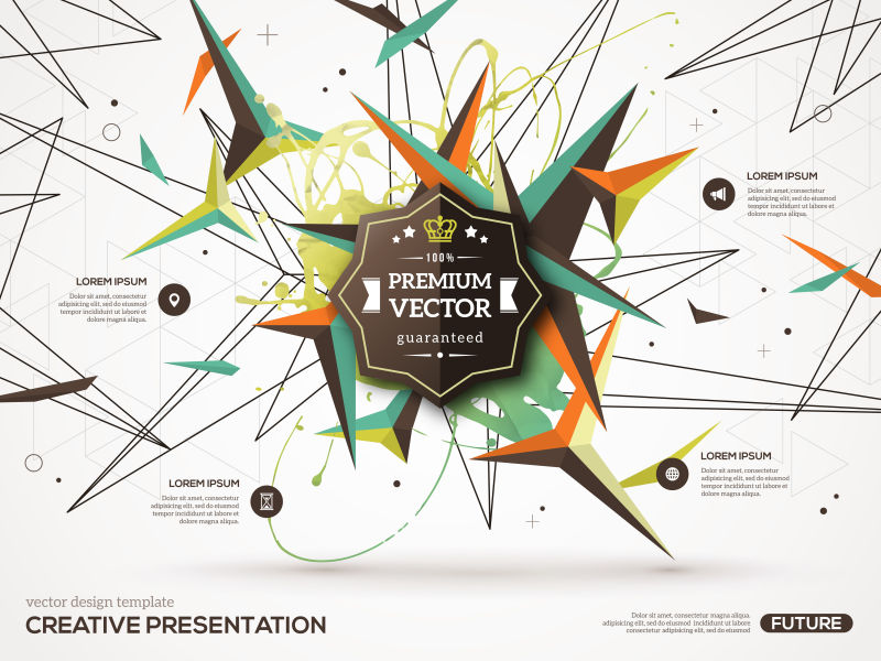 创意彩色几何抽象多边形元素背景