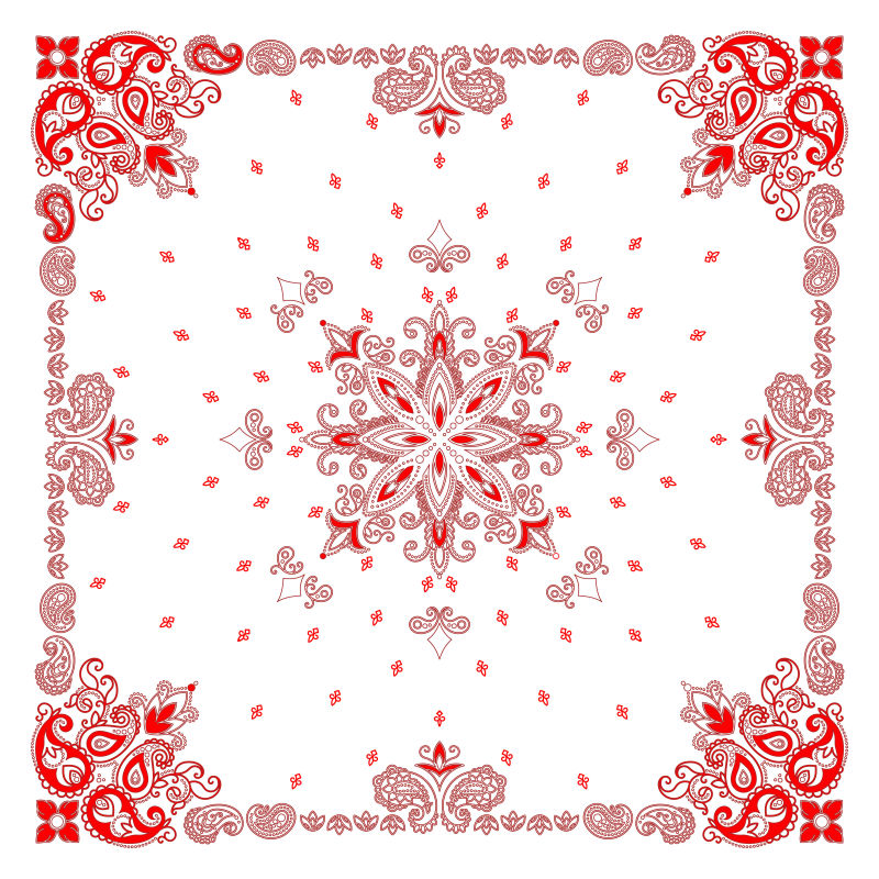 创意红色系的矢量印花设计插图背景