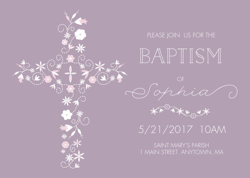 创意矢量十字架风格的邀请函设计