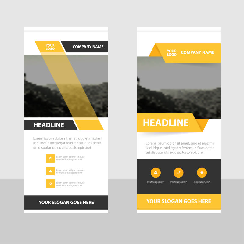 创意矢量黄色现代几何宣传设计