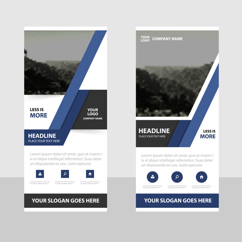 创意矢量抽象蓝色几何宣传设计