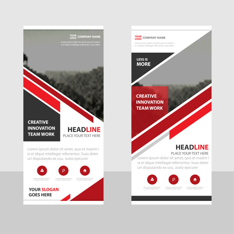 创意矢量红色现代宣传设计