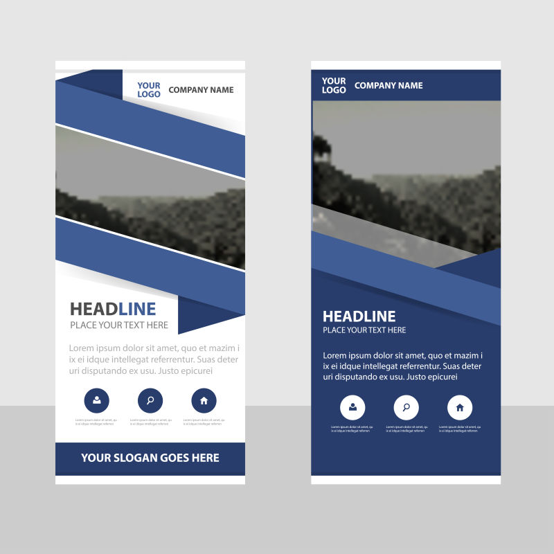 矢量紫色几何风格的宣传设计