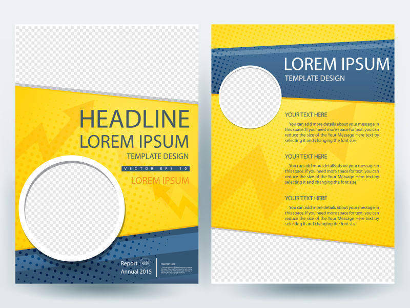 矢量现代黄色蓝色创意宣传设计
