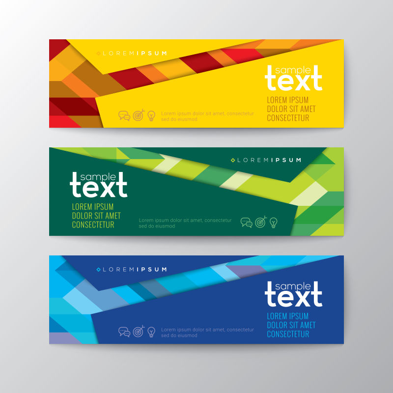 彩色线条图案的矢量横幅设计