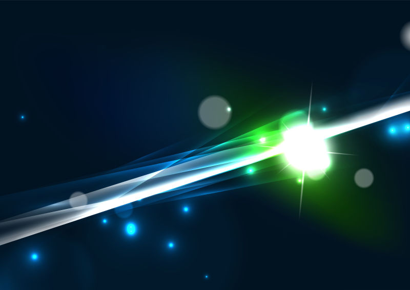 矢量的绿色发光线条