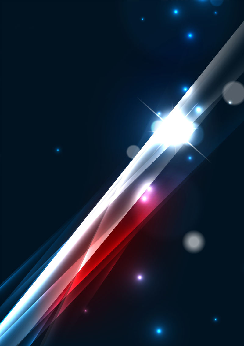 彩色的发光线条矢量插图