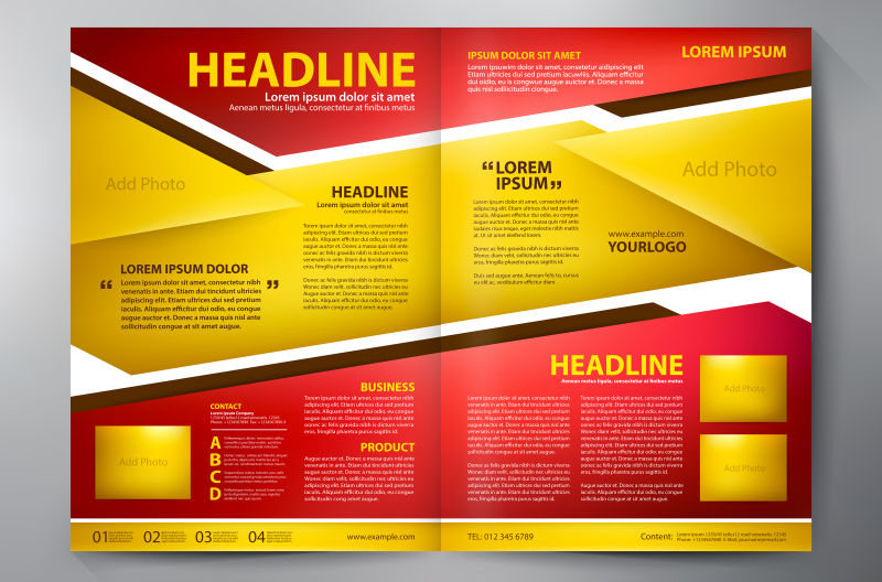 彩色图案的矢量宣传手册设计