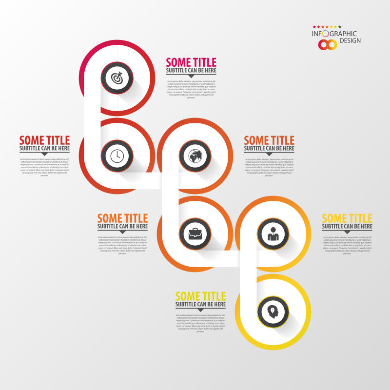 矢量创意抽象时间线信息图表设计