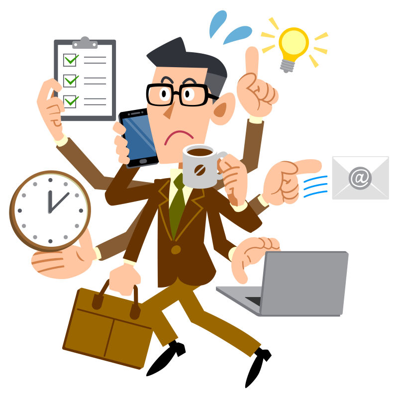 矢量忙碌的男商人