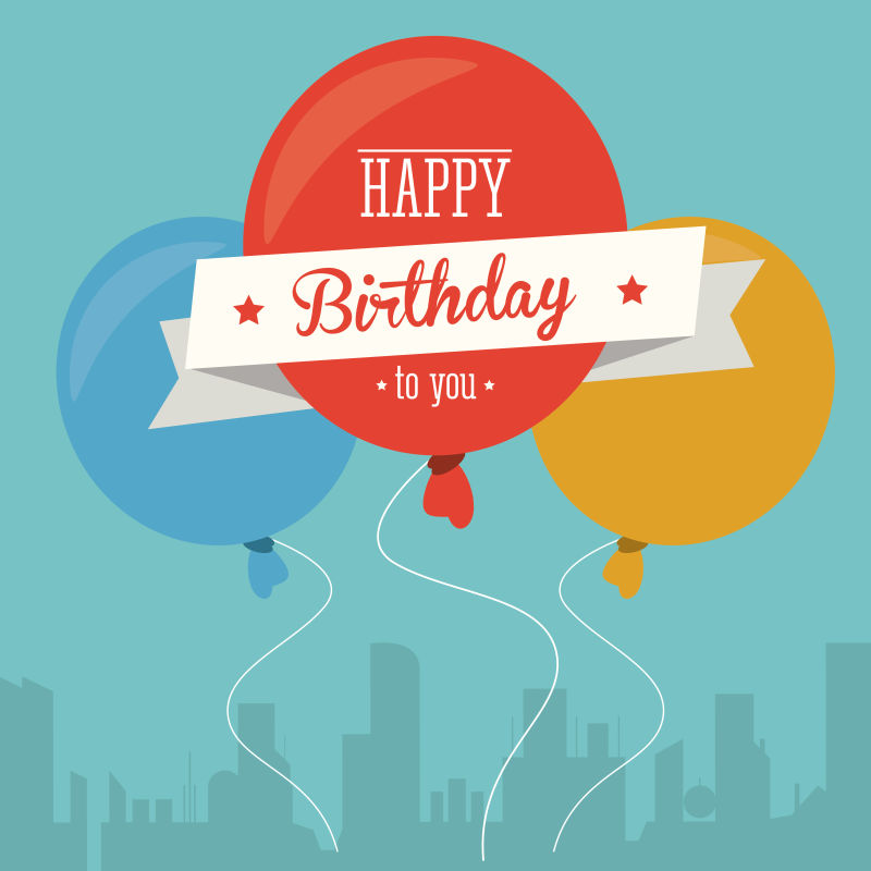 创意矢量生日快乐气球的背景