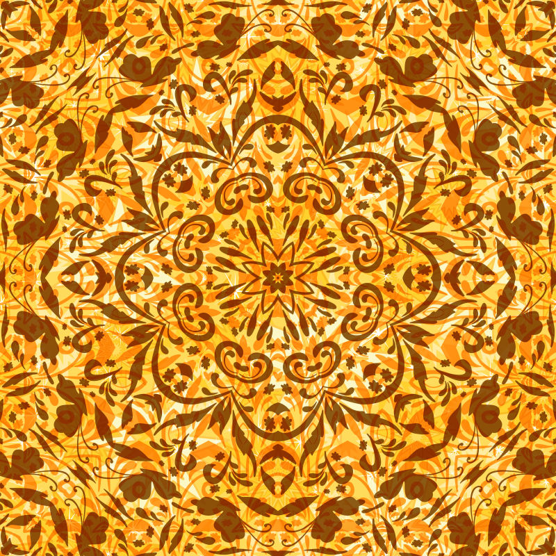 矢量的金色花纹图案背景设计