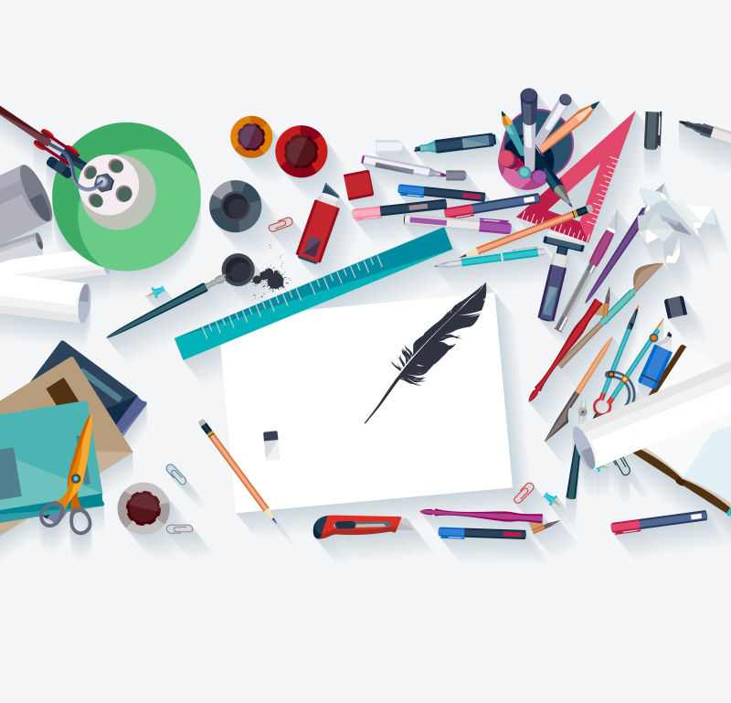 矢量的办公桌面平面设计