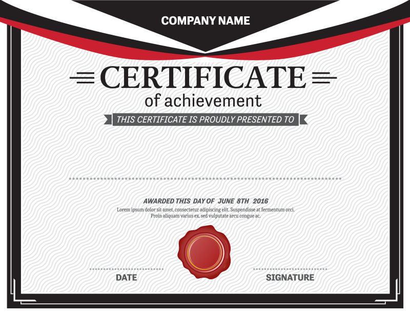 矢量的彩色条纹图案证书