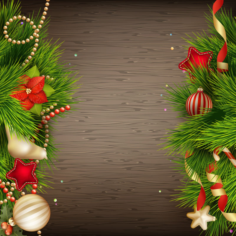 矢量圣诞节装饰元素背景