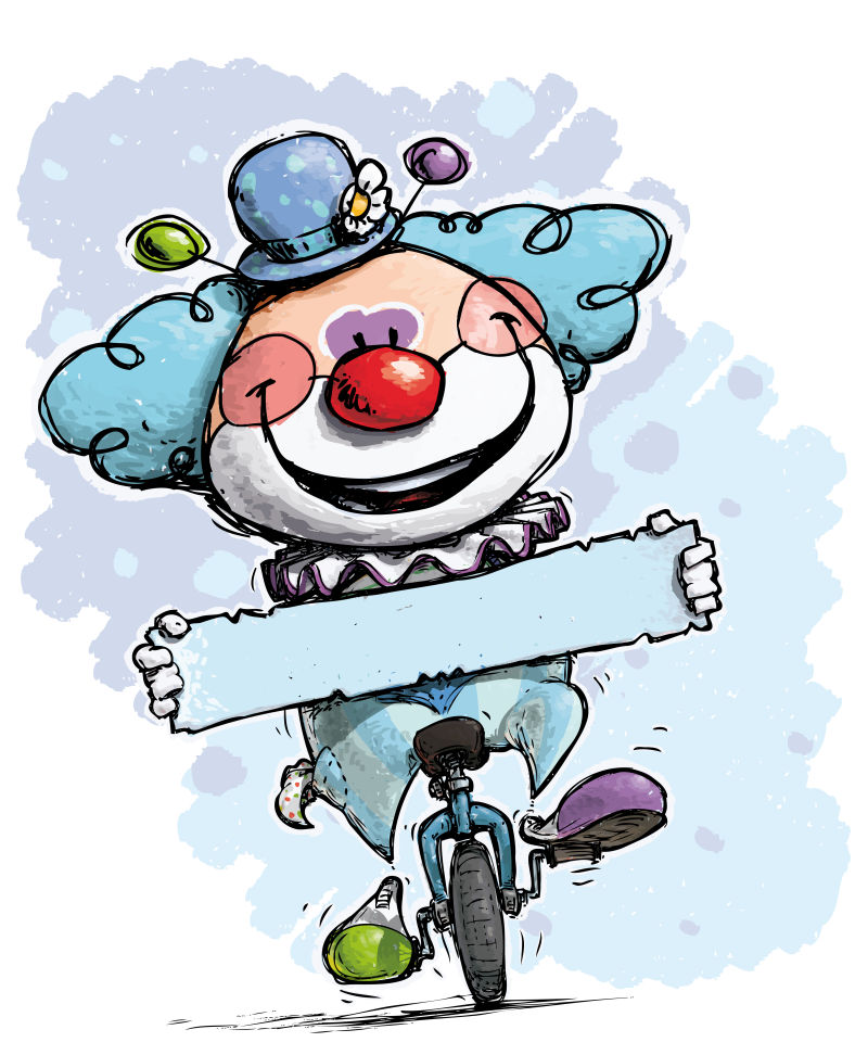 矢量拿着纸片的卡通小丑