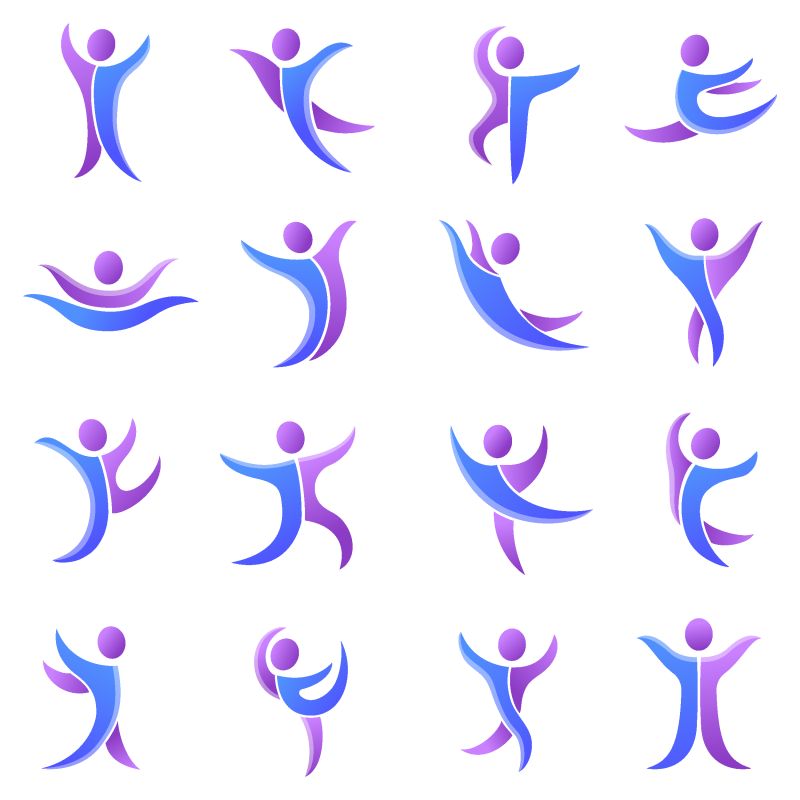 创意矢量蓝紫双色的标志设计