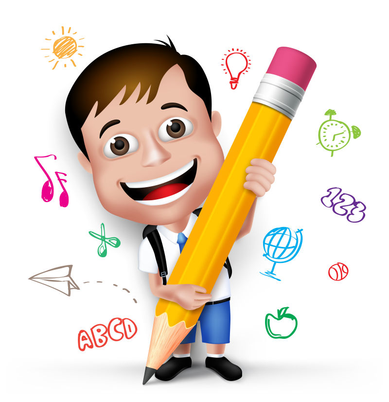 矢量小男孩卡通插图