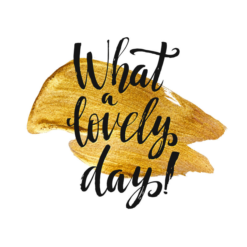 矢量金色涂料上的可爱日子概念的文字设计