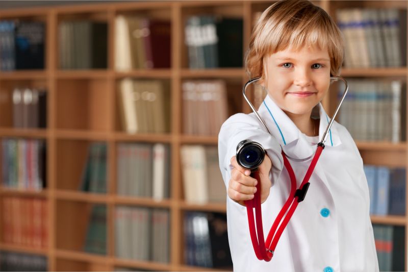 孩子的医生梦想概念