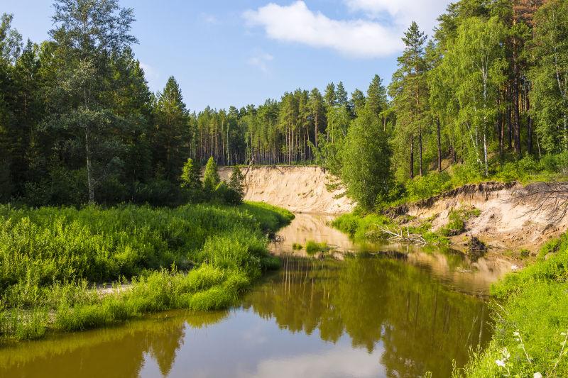 俄罗斯Novosibirsk州西伯利亚Karakan河