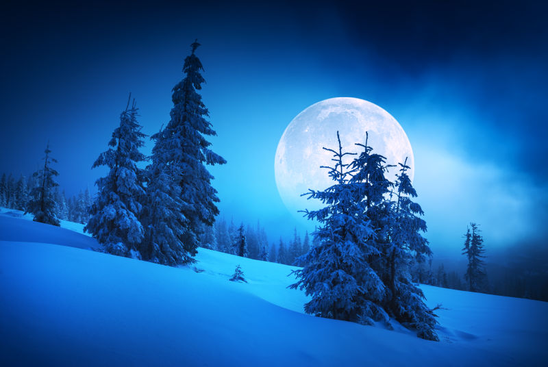 月景雪景图片