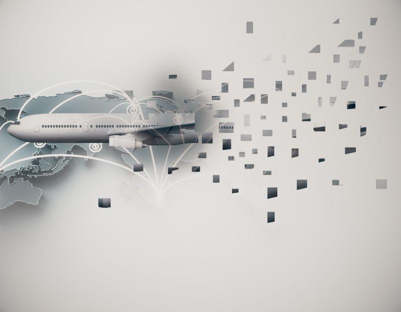 飞机旅游与国际商务标志