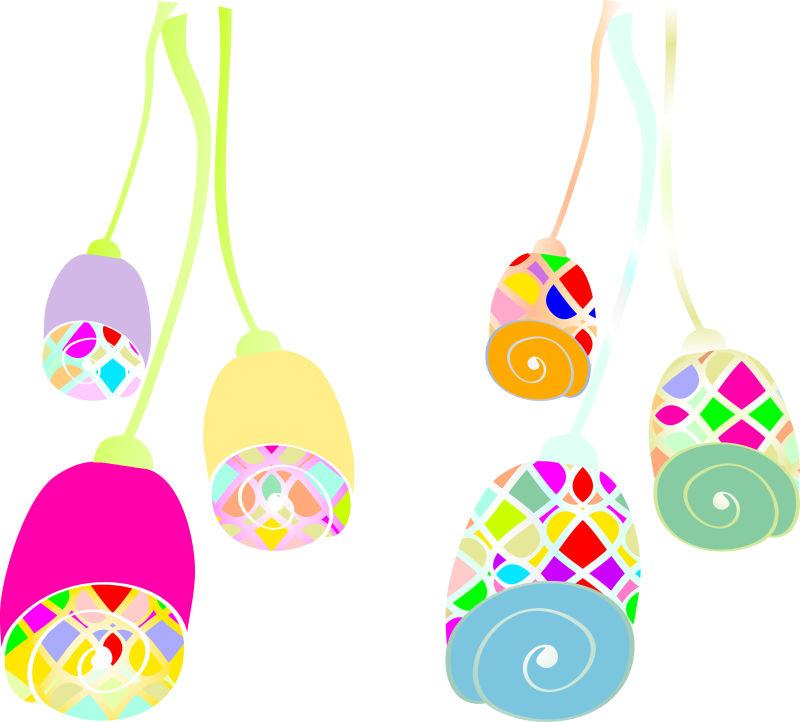 3色灯饰现代彩绘图