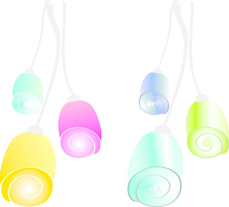 1色灯饰现代彩绘图