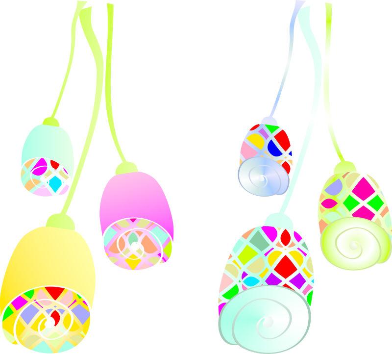 2色灯饰现代彩绘图