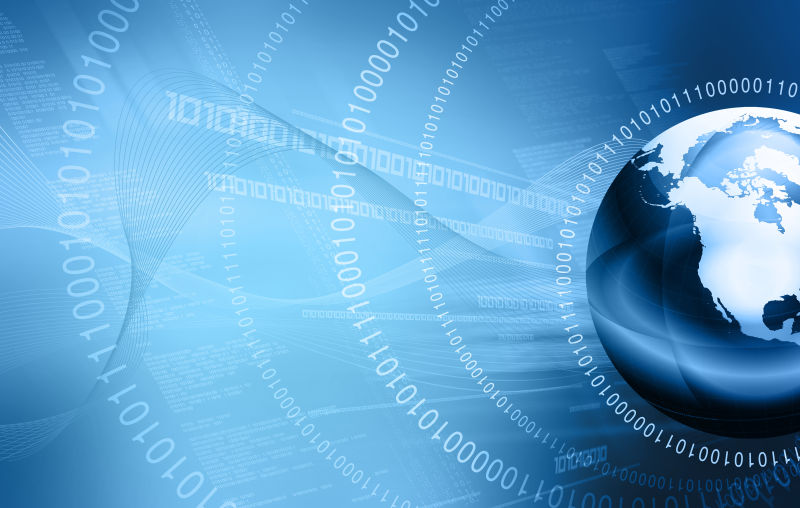 蓝色设计与世界地图cg