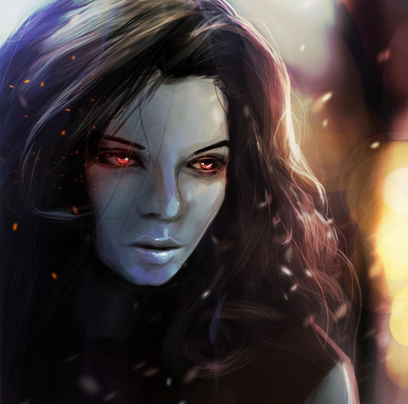 一个拥有火红色眼镜的美女