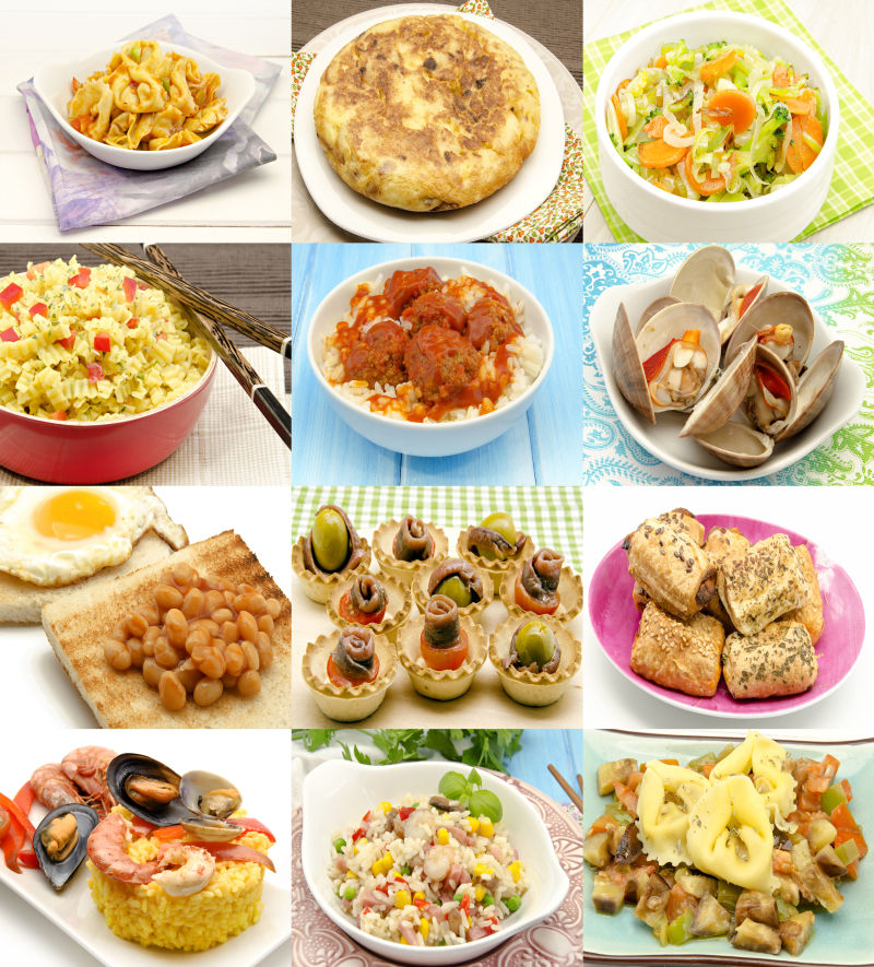 美味的食品拼贴