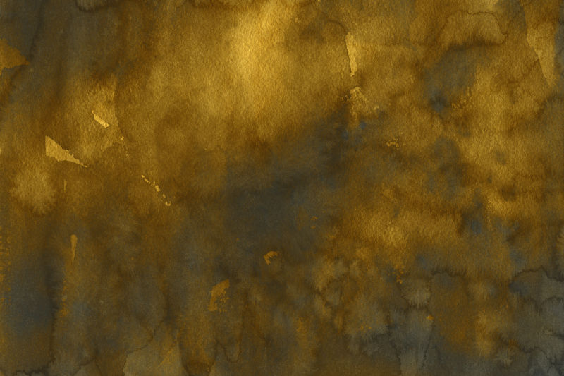 黄金色水彩晕染