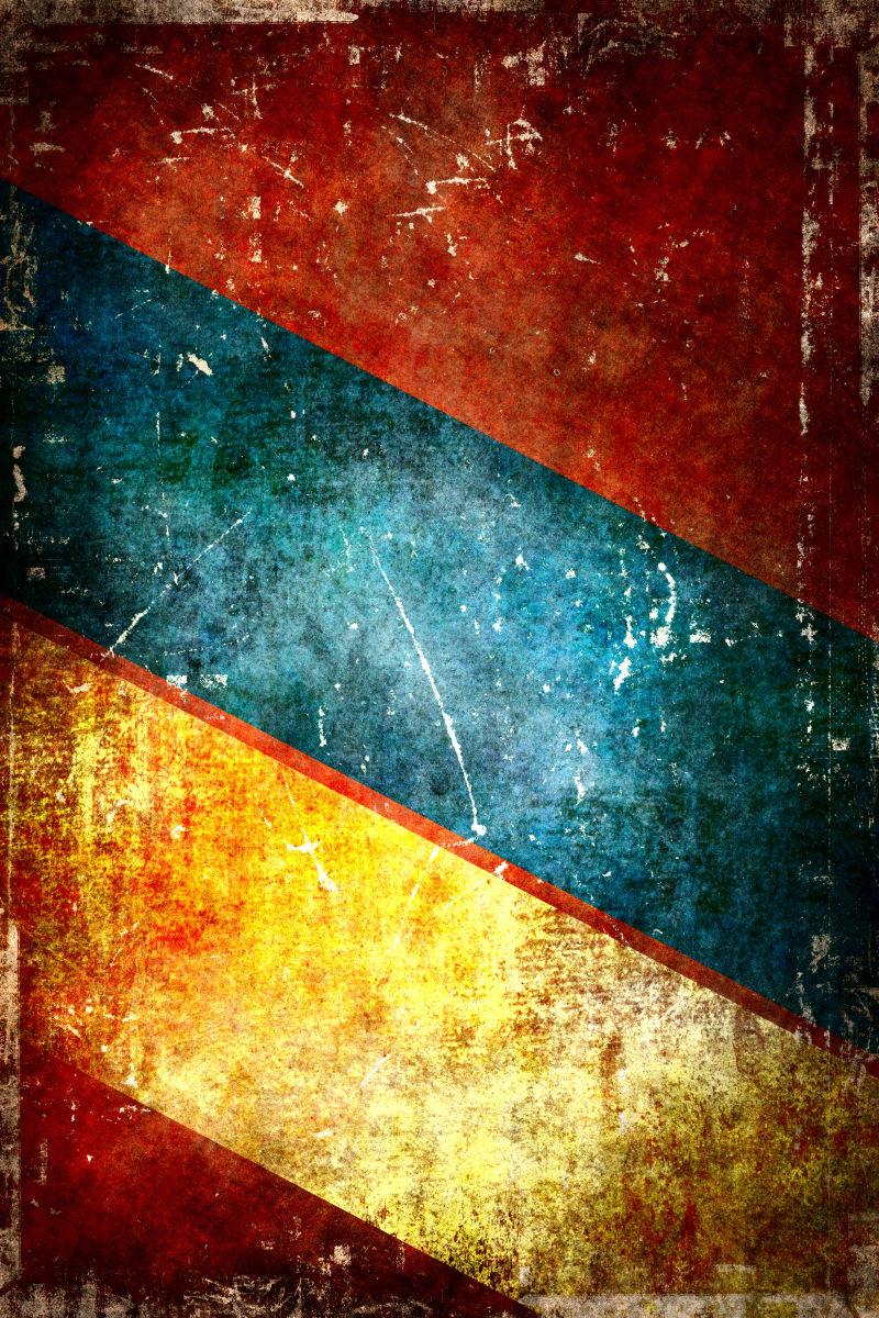 三种彩色老旧的纹理背景