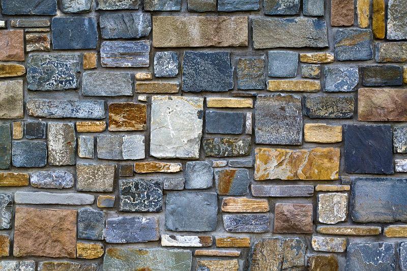 不同石头做成的装饰墙背景