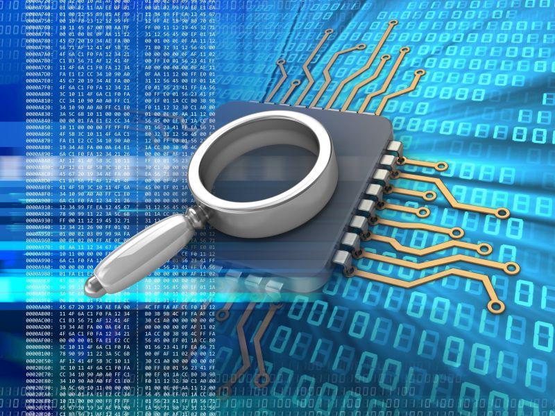 放大镜数字背景下电子微处理器