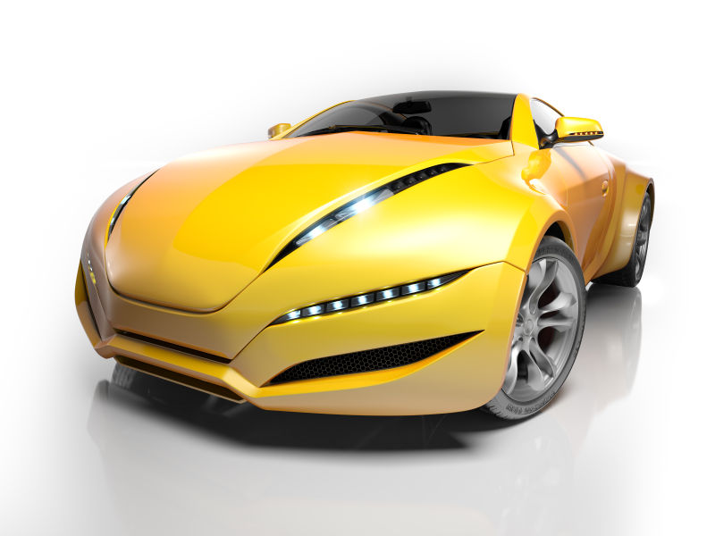 黄色概念跑车