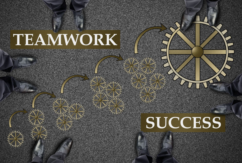 围绕着团队合作的成功理念