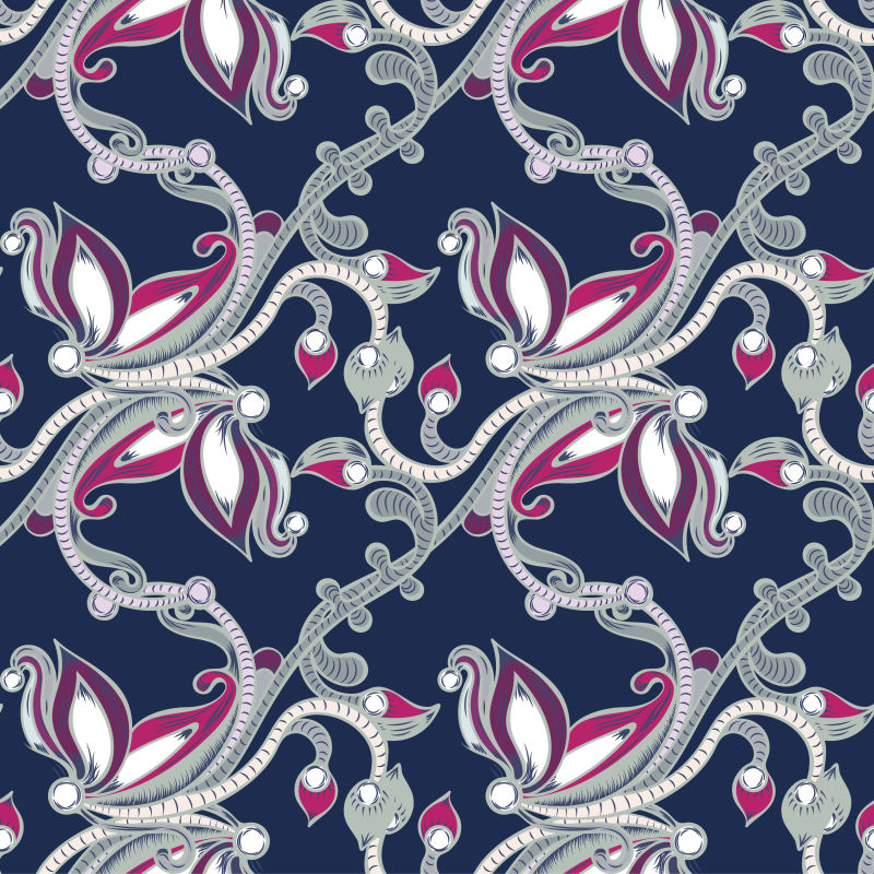 创意矢量花纹装饰无缝复古背景