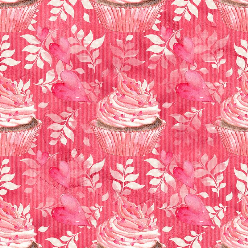 情人节元素水彩背景