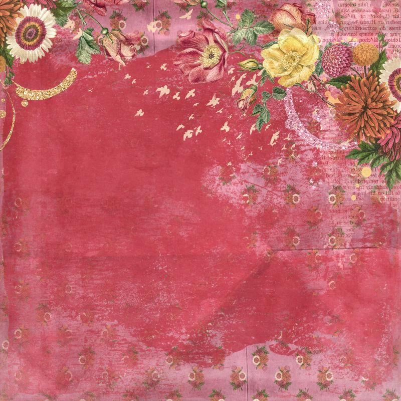 红色的鲜花图案