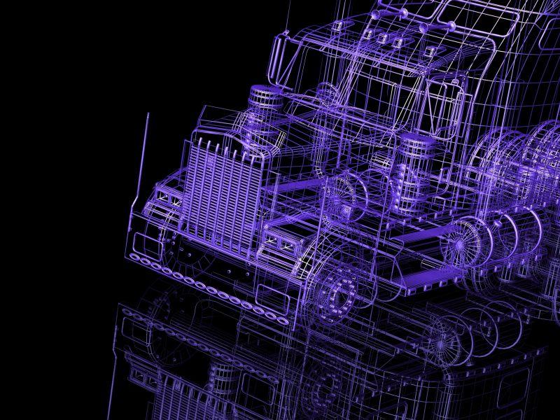 电脑生成的3D卡车轮廓