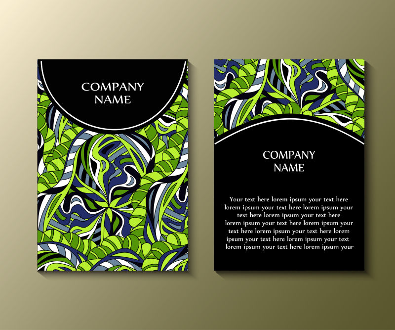 抽象绿色图案的矢量宣传册