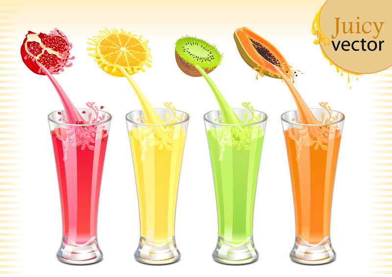 创意矢量果汁插图