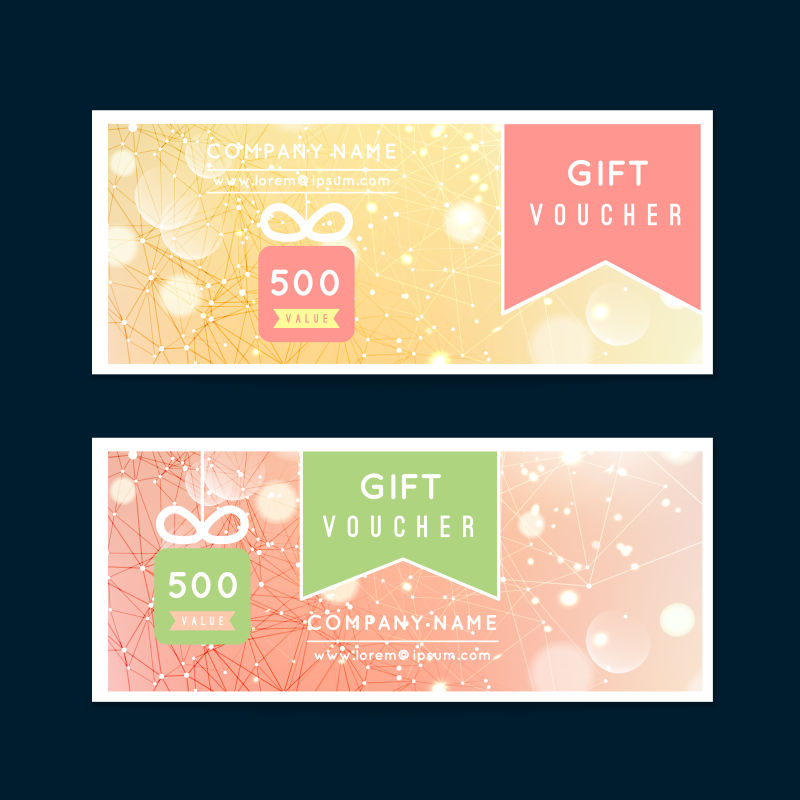矢量的礼品券设计