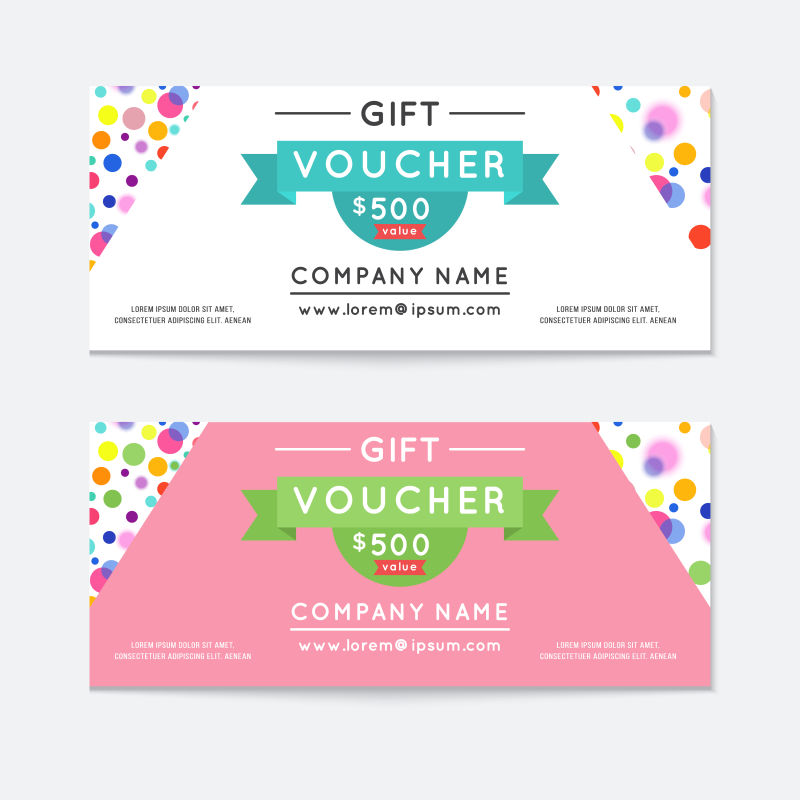 抽象点状图案的代币券矢量设计