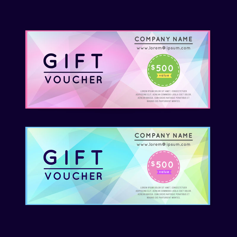 几何图案的代币券矢量设计