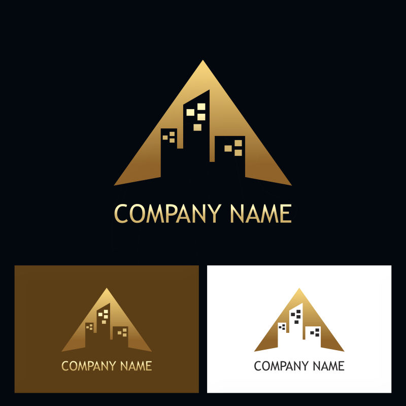 创意矢量几何建筑的标志设计